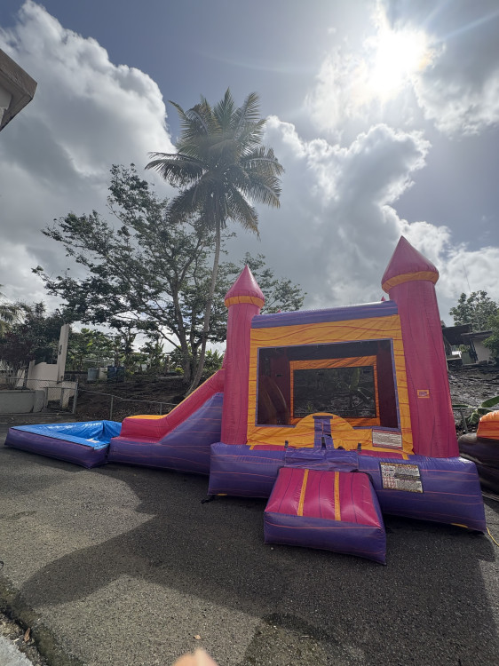 Casa de Brinco inflable Castillo Con Chorrera agua Pink Marble