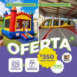 Castillo 13x13 + 1 carrera de obstáculos de 35’ de larga