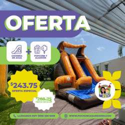 Chorrera de Agua de 16’ 12 + algodones envasados + 12 popcorn envasados.